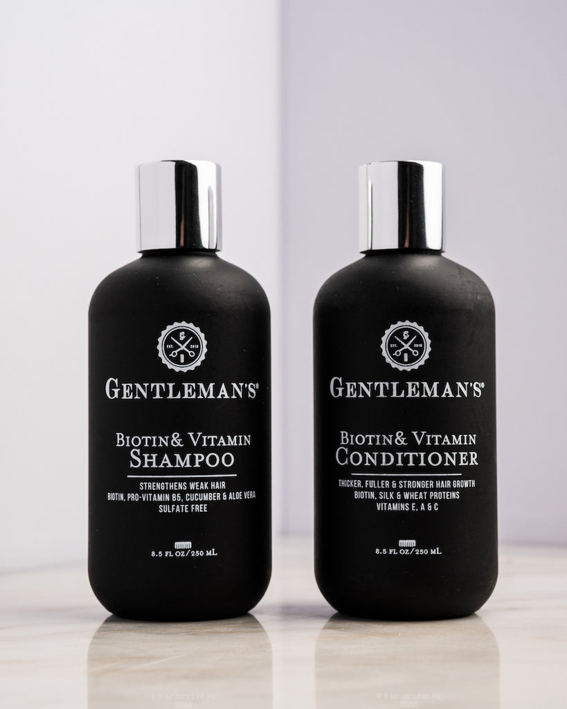 Introducing Gentleman's® Biotin & Vitamin Shampoo and Conditioner!